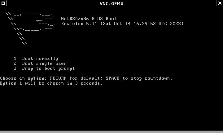 NetBSD10のboot画面
